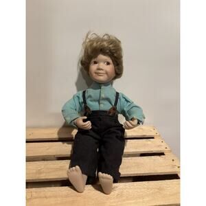 PORCELAIN AMISH BOY CHILD COUNTRY BOY DOLL ETHAN ASHTON-DRAKE GALLERIES # 6053